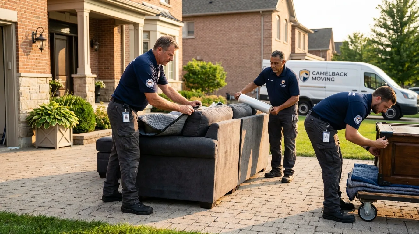 Large estate moving crew wrapping furniture in Tunica, MS